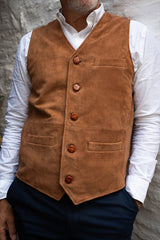 Chaleco piel vuelta camel