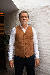 Chaleco piel vuelta camel