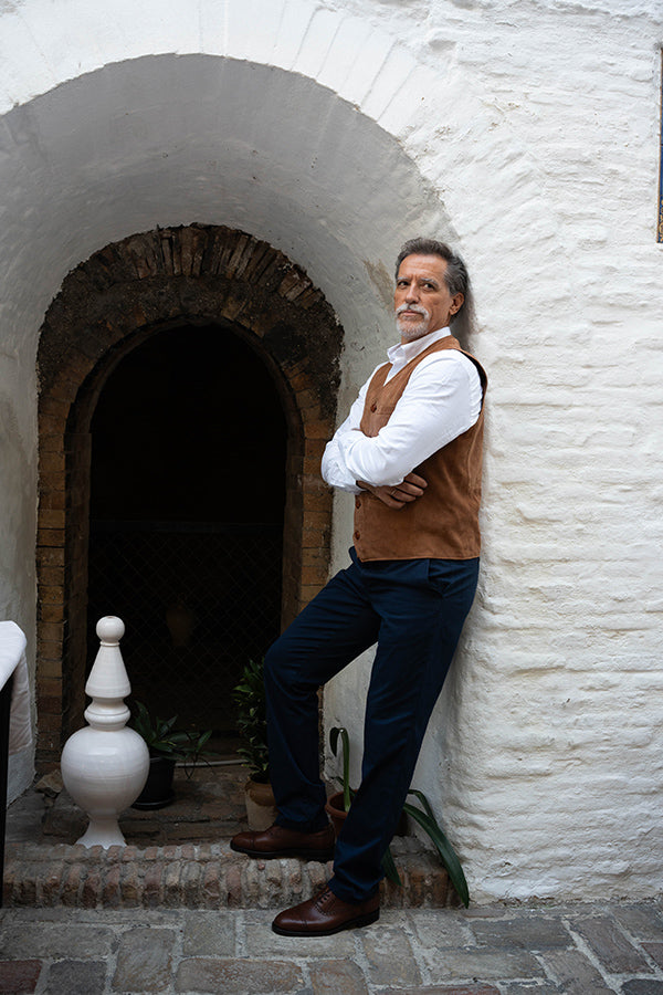 Chaleco piel vuelta camel