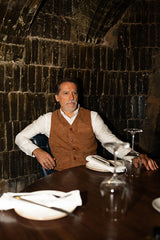 Chaleco piel vuelta camel