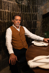 Chaleco piel vuelta camel