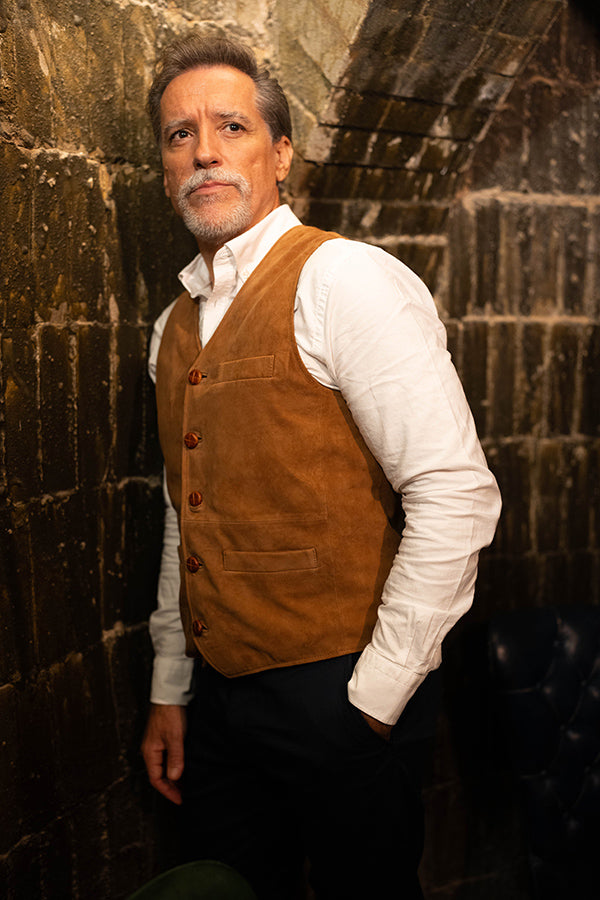 Chaleco piel vuelta camel