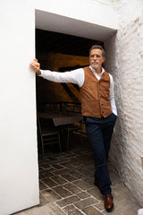 Chaleco piel vuelta camel