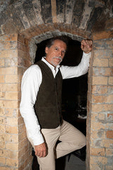 Chaleco piel vuelta verde