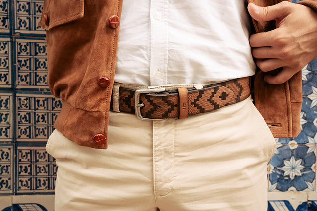 Cinturón Cuero Estampado