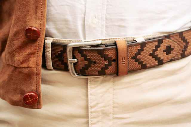 Cinturón Cuero Estampado