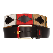 CINT. MARRON BORDADO MOSTAZA-ROJO-BEIGE