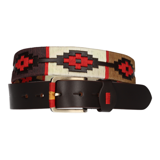 CINT. MARRON BORDADO BEIGE-BURDEOS-CAMEL