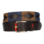 CINT. MARRON BORDADO OCRE-AZUL