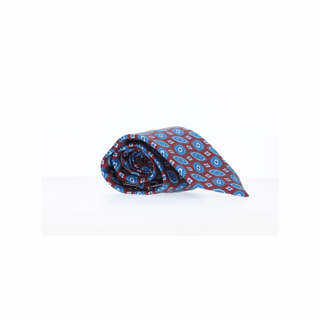 CORBATA BURDEOS AD. SELLO Y FLOR