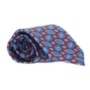 CORBATA BURDEOS AD. SELLO Y FLOR