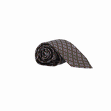 KHAKI TIE WITH RED DIAMOND FLOWER