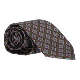 KHAKI TIE WITH RED DIAMOND FLOWER