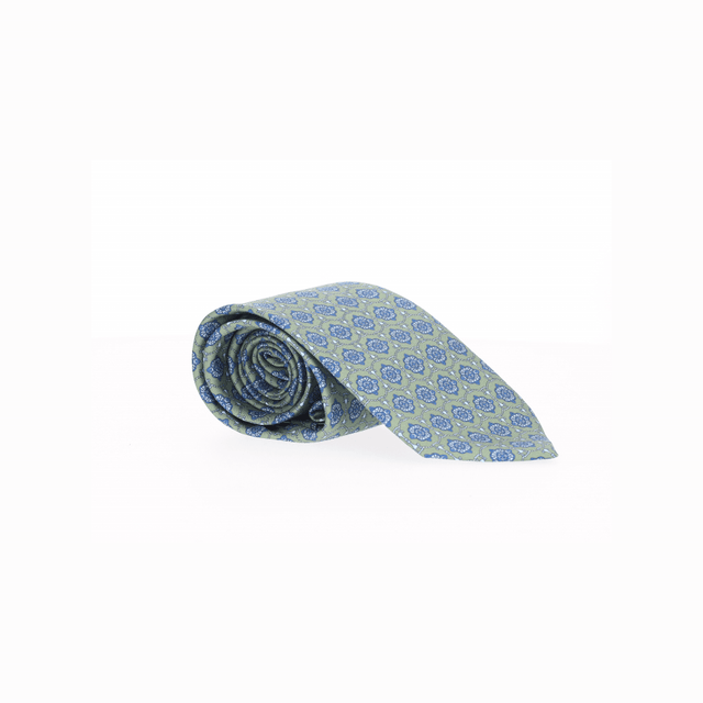 GREEN TIE WITH DECORATIONS