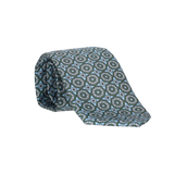LIGHT BLUE TIE WITH GREEN STAMPS