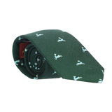 GREEN WOOL TIE WITH BUNNIES
