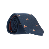 NAVY WOOL TIE WITH BUNNIES