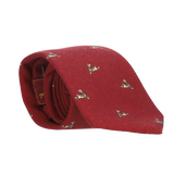 RED WOOL TIE WITH BUNNIES