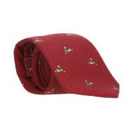 RED WOOL TIE WITH BUNNIES