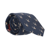 NAVY WOOL TIE WITH DEER