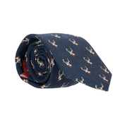 NAVY WOOL TIE WITH DEER