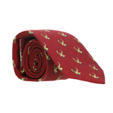 RED WOOL TIE WITH DEER