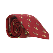 RED WOOL TIE WITH DEER