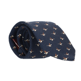 NAVY WOOL TIE GEESE