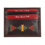 KHAKI GREEN EMBROIDERED CARD HOLDER