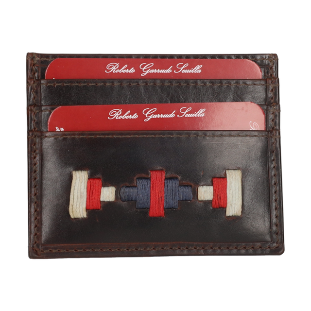 BLUE-BEIGE-GREEN EMBROIDERED CARD HOLDER