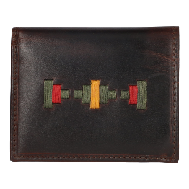 KHAKI GREEN EMBROIDERED WALLET