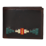 EMBROIDERED COIN WALLET GREEN-BEIGE B/E
