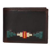 EMBROIDERED COIN WALLET GREEN-BEIGE B/E