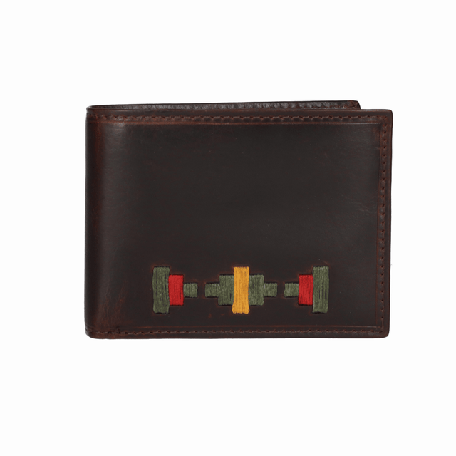 KHAKI GREEN EMBROIDERED COIN WALLET