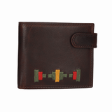 KHAKI GREEN EMBROIDERED BUTTON WALLET