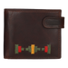 KHAKI GREEN EMBROIDERED BUTTON WALLET