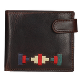 BLUE-BEIGE-GREEN EMBROIDERED BUTTON WALLET