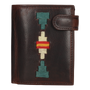 CARTERA BOTON VERTICAL VERDE-BEIGE B/E