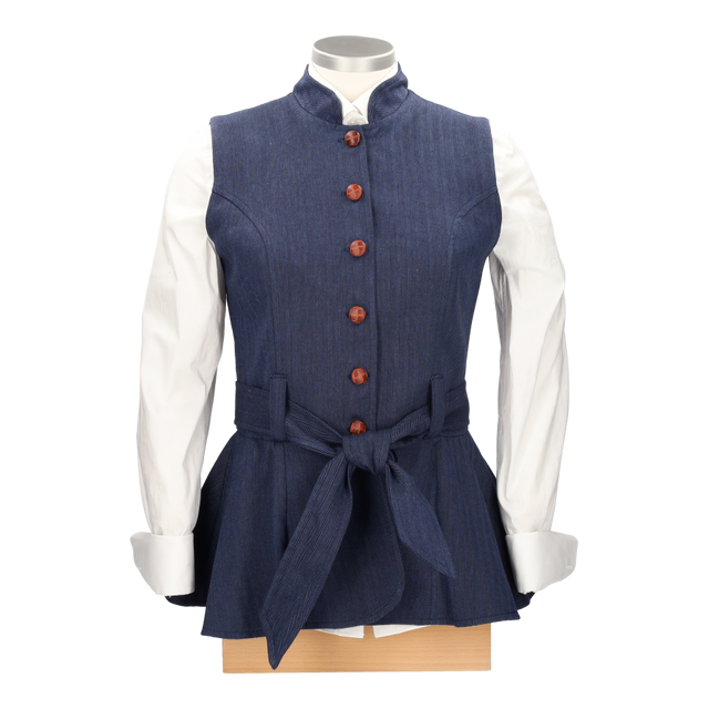 GILET À CHEVRONS BLEU PÉKIN