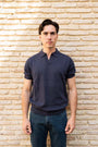 POLO M/C TRICOT BLEU