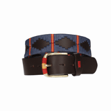 CINTURÓN 4 CM MARRON B. AZUL B/E