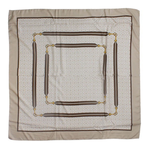 PAÑUELO BEIGE CINTAS CON FILETE