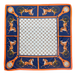 PAÑUELO AZUL COCHE CABALLO NARANJA