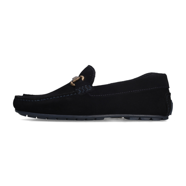 MOCASIN HEBILLA PIEL VUELTA MARINO