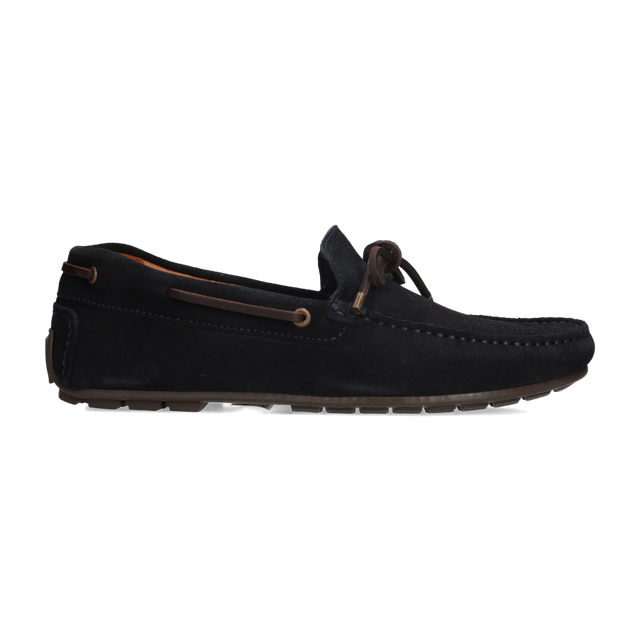 MOCASIN LAZO PIEL VUELTA MARINO
