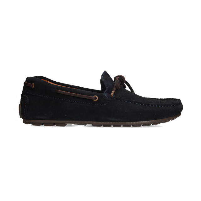 MOCASÍN LAZO PIEL VUELTA MARINO