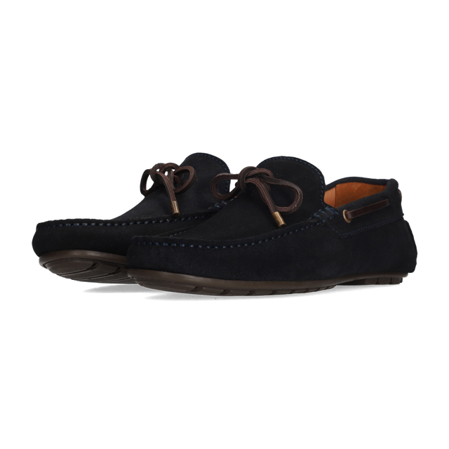 MOCASIN LAZO PIEL VUELTA MARINO