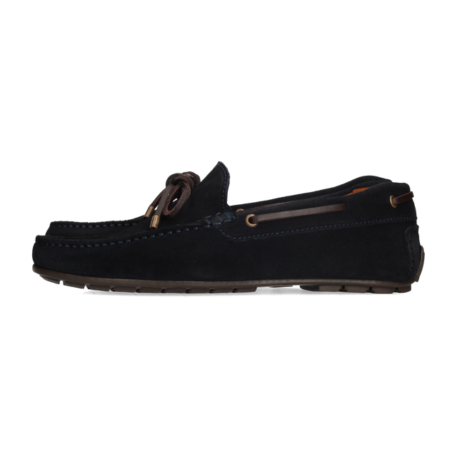 MOCASIN LAZO PIEL VUELTA MARINO