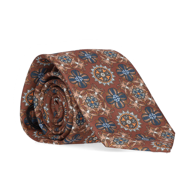 CORBATA DETALLES GRANDES MARRON