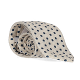 CORBATA BEIGE LUNARES MARINO